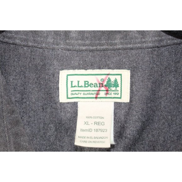 LL Bean Gray Heather Traditional Fit Chamois Collared Warmer Shirt Size XL - Picture 4 of 8